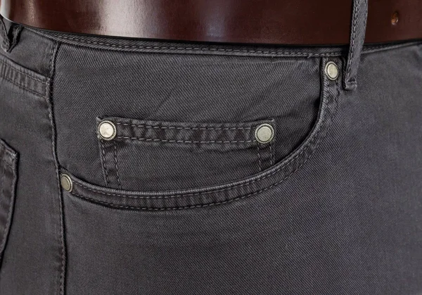 Ledbury Men's Charcoal Franklin 5-Pocket Washed Twill Pant Cotton