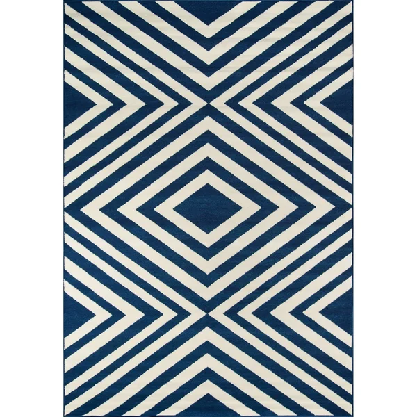 Momeni Baja Area Rug, Navy, 6&7x22 x 9&6x22