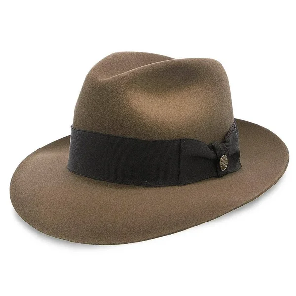 Stetson Temple Fur Felt Fedora Hat, Size: 7, Black