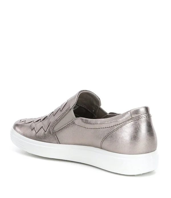 Ecco Women's Soft 7 Woven Slip on in Black 36