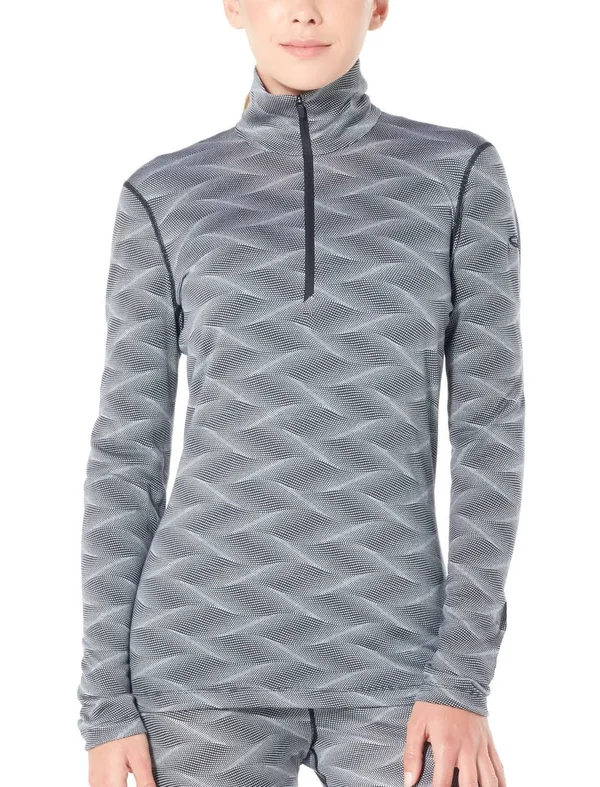 Icebreaker Women's Oasis LS Half Zip Curve - Black/Snow