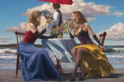 Framed Poster Prints - Café Oceanus by Paul Kelley ( Decorative Elements > Umbrellas art)