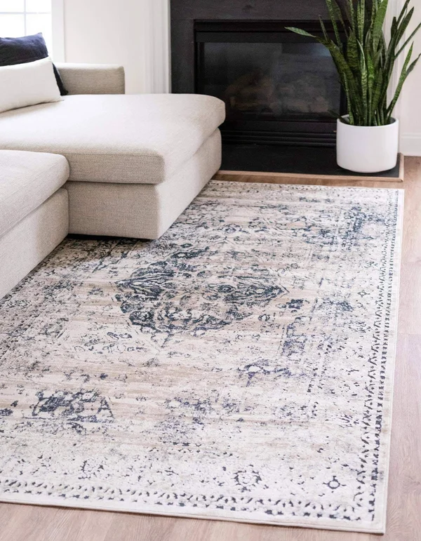 Unique Loom Hoover Chateau Area Rug - 5& x 8& Dark Blue