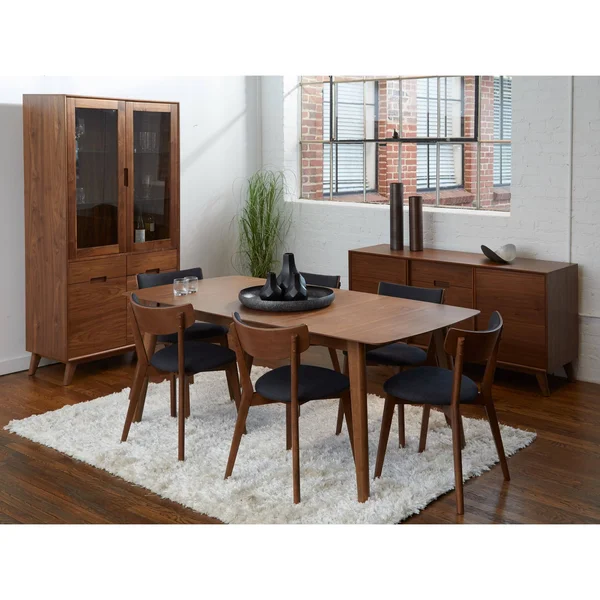 Rye Studio Santos 75-92 x 37 Mid-Century Extension Dining Table - Walnut