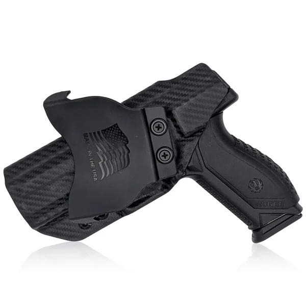 Concealment Express OWB Kydex Paddle Holster - Ruger American Full size, Right Hand, Carbon Fiber Black, RGR-AMRCNFS9-CF-RH-OWBPD