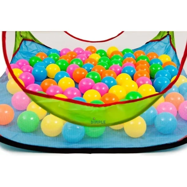 Dimple Childrens Pop Up Playhouse Tent with Set of 100 Colorful Balls Ball Pit with Basketball Hoop, for Indoor and Out