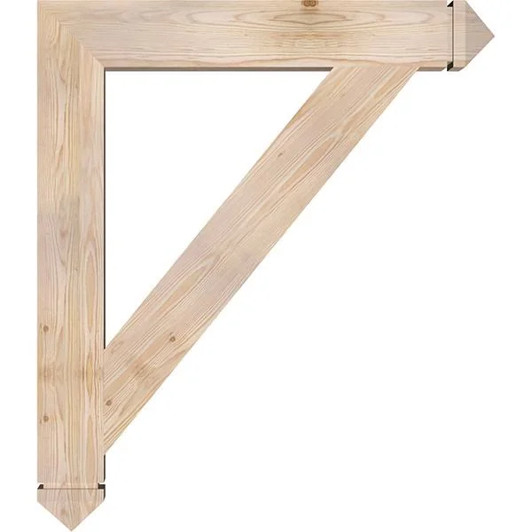 Ekena Millwork 5 1/2x22W x 38x22D x 44x22H Traditional Arts & Crafts Smooth BRACKET, Douglas Fir