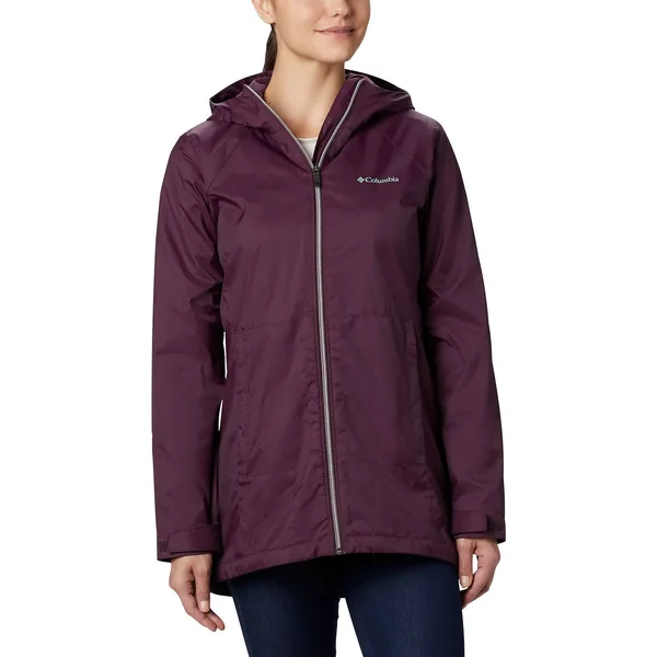 Columbia Women's Switchback Lined Long Rain Jacket - XL, Red