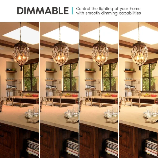 Luxrite E12 Vintage Candelabra Dimmable LED Light Bulbs 4W (40w Equivalent) 2700K Warm White - 400 Lumens, 12 Pack