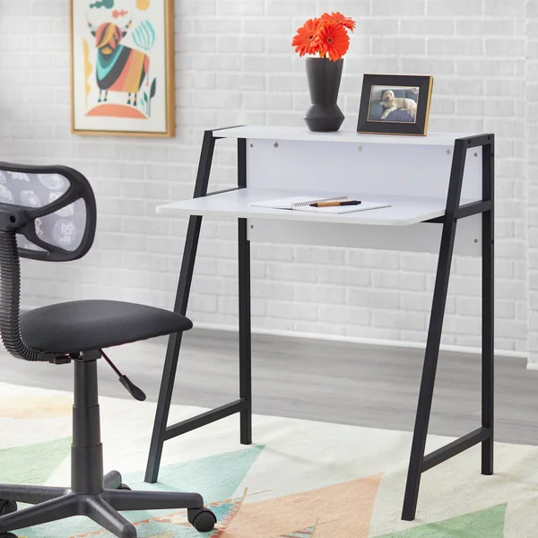 TMS Focus Kids Metal Frame Desk and Chair Set, Multiple Colors, Black