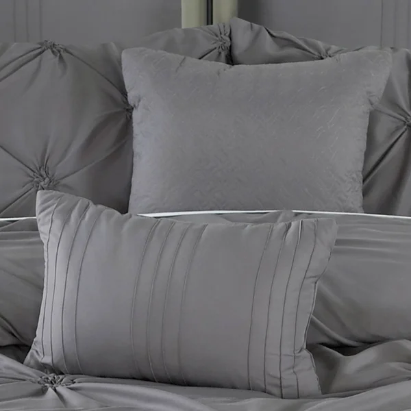 Riverbrook Home 81053 Lorraine Queen Size Comforter Set Gray - 8 Piece
