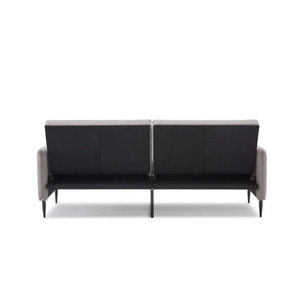 Modern Linen Convertible Folding Futon Sofa Bed for Apartment, Dorm - Grey