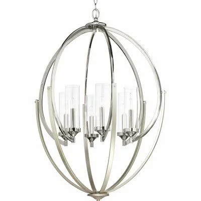 Zaleski 6-Light Candle Style Globe Chandelier Finish: Polished Nickel