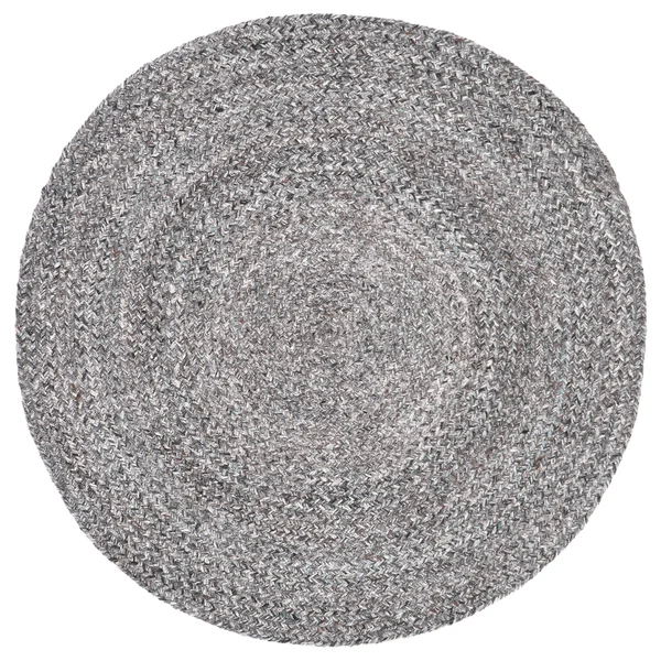 Safavieh 6' x 6' Round Braided BRD800F Grey Charcoal Rug