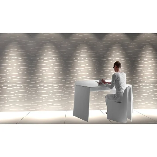 3D Fiber Wall Decor panelling - 32x22x25x22/pc - 12pc - Beach