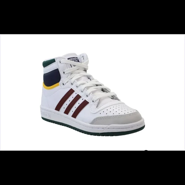 Adidas Womens Originals Top Ten Hi - Womens Shoes White/Maroon/Green Size 07.0