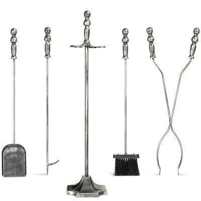 Shalanda 5 -Piece Iron Fireplace Tool Set Darby Home Co Finish: Pewter
