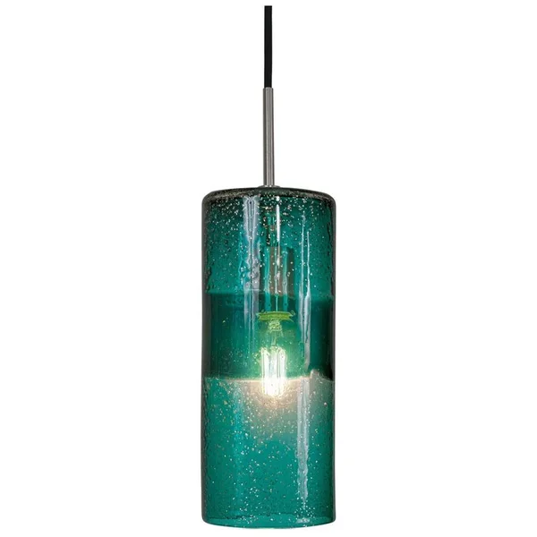Jesco Lighting PD408-TE-BZ 1 Light Line Voltage Pendant & Canopy with Bronze Socket Teal