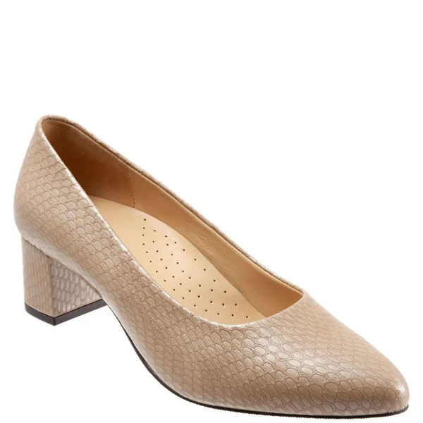 Trotters Women's Kari Pump, Size: 7, Taupe Snake Leather