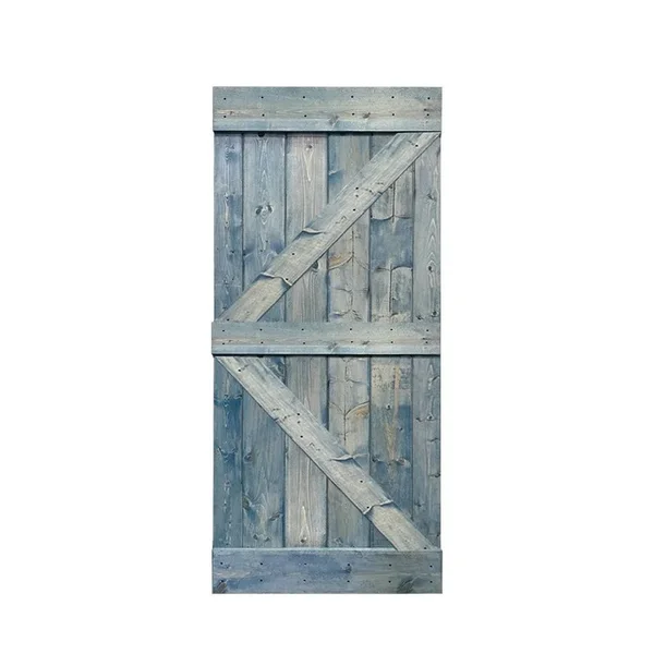 CALHOME K Series Stained Solid Pine Wood Interior Sliding Barn Door (Atlantic - 30 x 84)