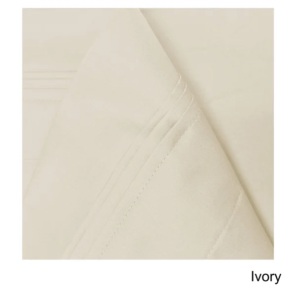 Superior Egyptian Cotton 650 TC Deep Pocket Solid Bed Sheet Set (Twin - Ivory)