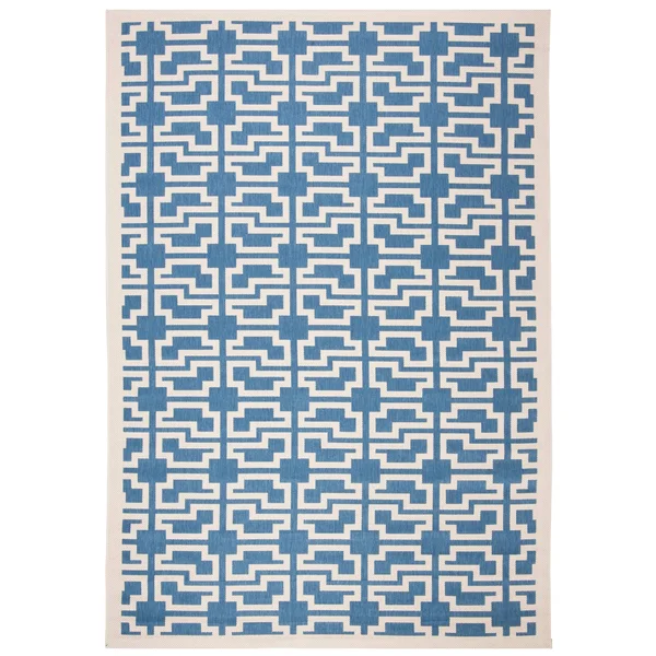 Safavieh Courtyard CY6015-268 7&10x22 x 7&10x22 Square Navy, Beige Area Rug