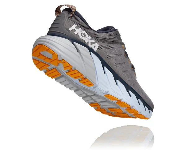 Hoka One One Men's Gaviota 3 Shoe - 9 Wide - Charcoal Grey - Ombre Blue