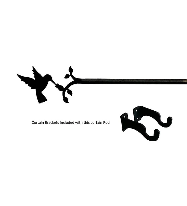 Village Wrought Iron Moose/Pine Curtain Rod SM (Hardware Is Included)