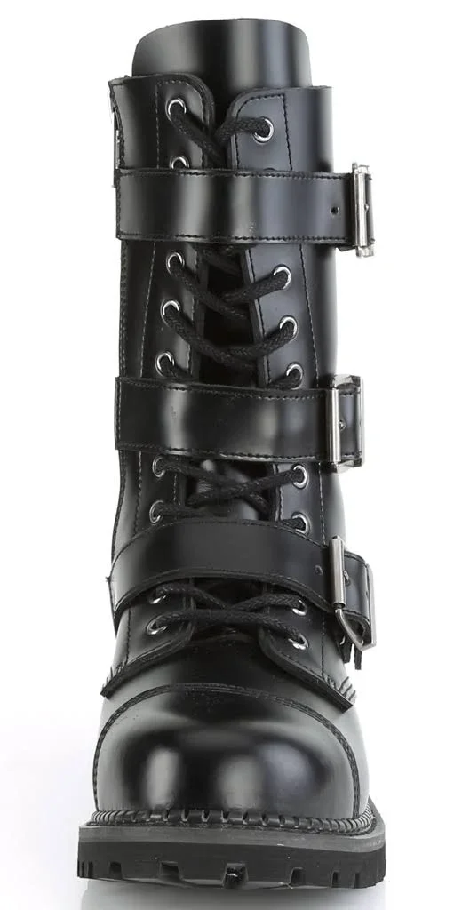 Demonia Riot-12 - Black Leather