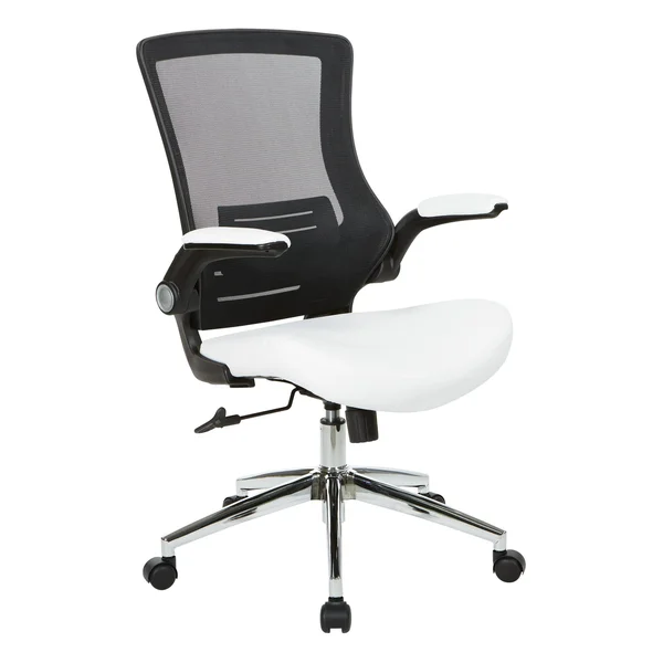Office Star Products Black Screen Back Manager&s Chair, White