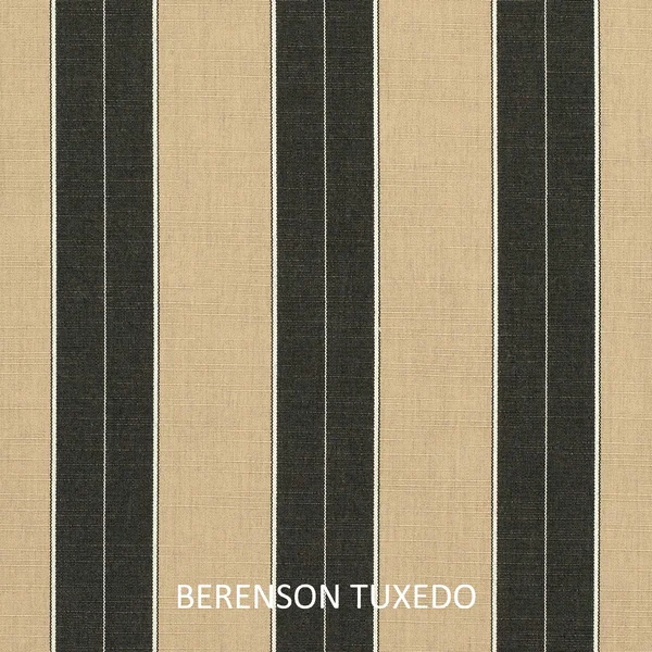 Sunbrella Beige Black Stripe with Black Indoor/Outdoor Square Pillows Set of 2 - 22 in