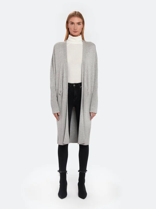 Splendid Long Cardigan Heather Grey