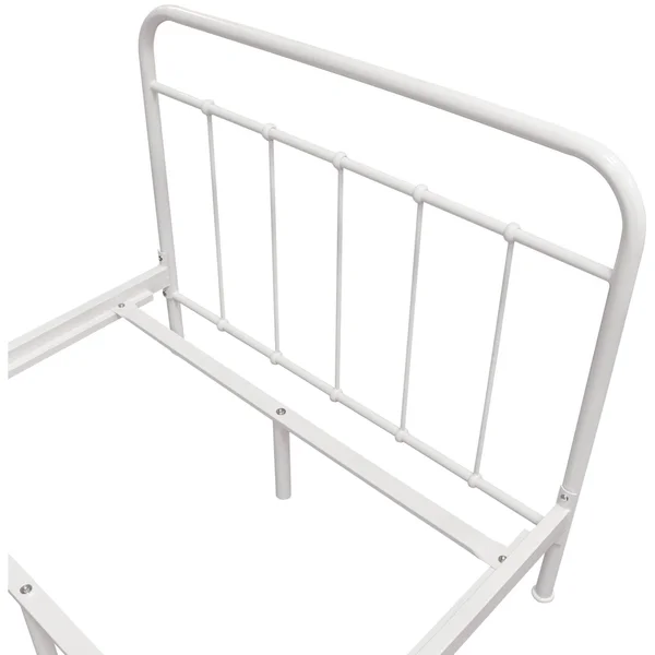 Diamond Sofa BAILEYWHTWBED Bailey White Powder Coat Metal Twin Bed
