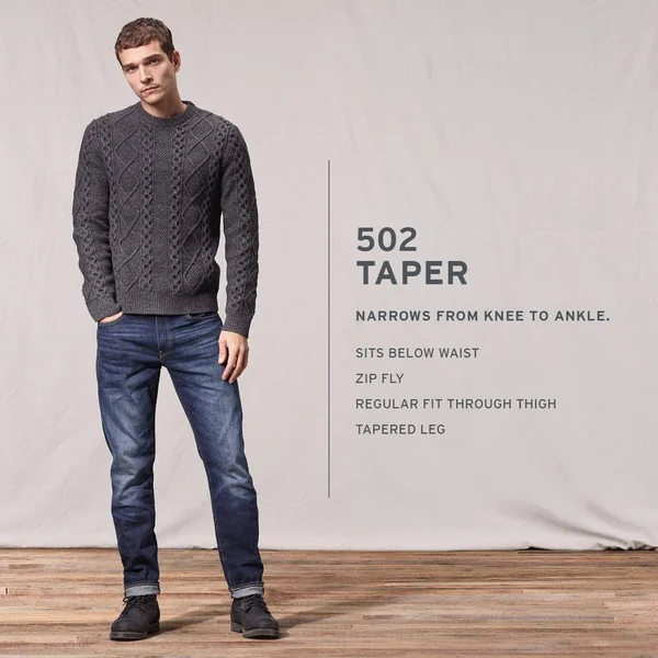 Levis - Mens 502 Regular Taper Jeans
