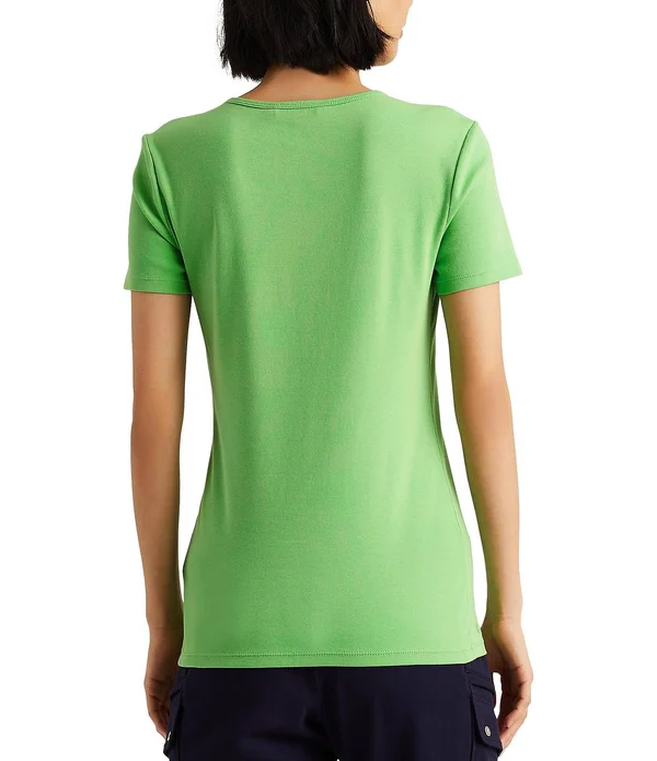 Lauren Ralph Lauren Short Sleeve Crew Neck Cotton-Blend T-Shirt - Xs