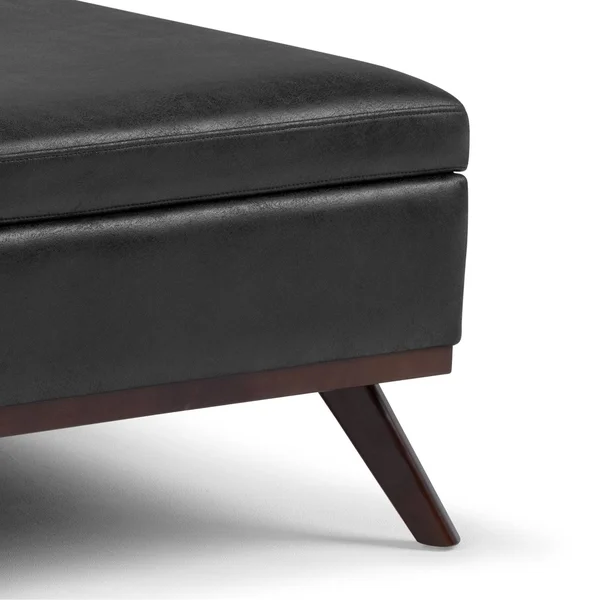 36x22 Ethan Coffee Table Storage Ottoman Midnight Black - Wyndenhall