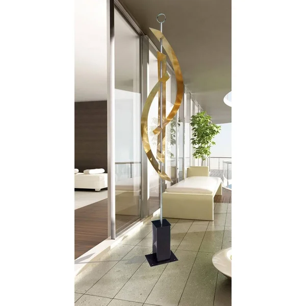 Statements2000 82 inch Extra Large Abstract Metal Garden Sculpture Indoor/Outdoor Art by Jon Allen, Aqua Centinal, Aqua Blue