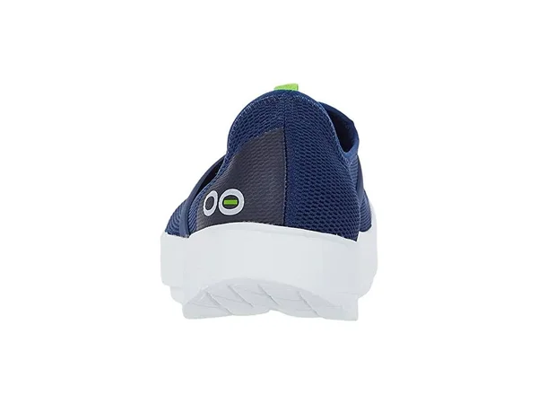 OOFOS Women's OOmg Mesh Low Shoe - White/Navy 7