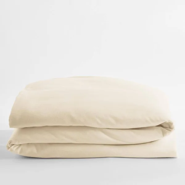 The Company Store Legacy Velvet Flannel Cream Solid Full Duvet COVER, Ivory