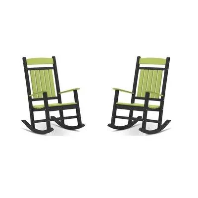Catelyn Classic Rocking Chair Sand & Stable Color: Black/Lime Green