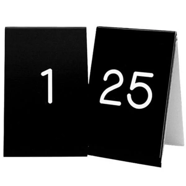 Cal Mil 271A-2 3.50 x 5 in. Black with White 1-25 Number Tent Set