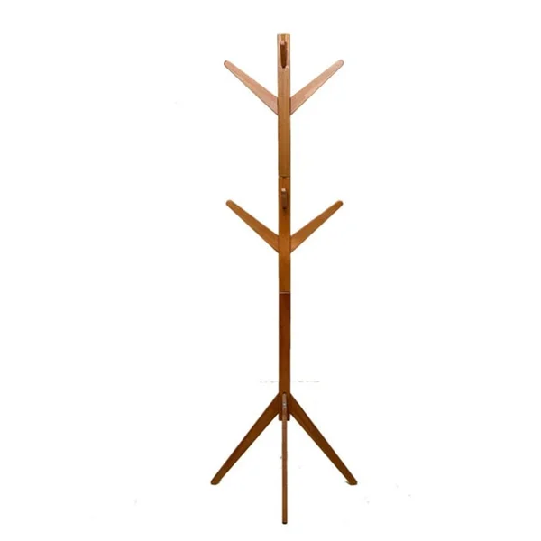Wood Oak Tree Coat Rack Entryway Coat Stand with 8 Hooks