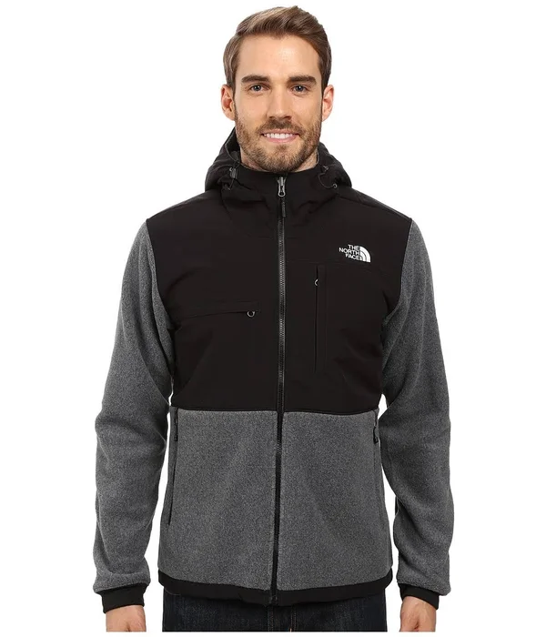 The North Face Men's Denali 2 Hoodie XL, Recycled Charcoal Grey Heather/Black