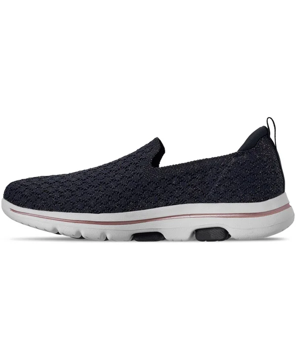 Skechers Women's GOwalk 5 Brave Slip-On, Navy/Gold