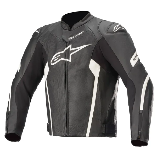 Alpinestars Faster Airflow V2 Leather Jacket - Black/White - 50