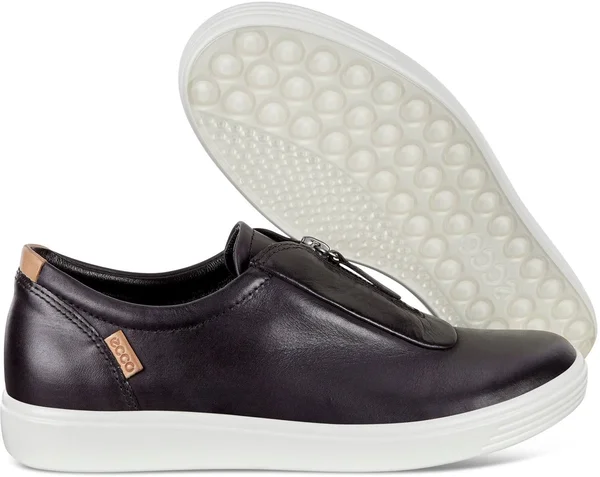 Women's Ecco Soft 7 Zip II Sneaker, Size: 36, Black