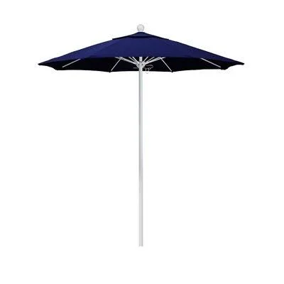 Leiston 7.5' Market Umbrella Sol 72 Outdoor Frame Color: Matted White - Fabric Color: Sunbrella True Blue