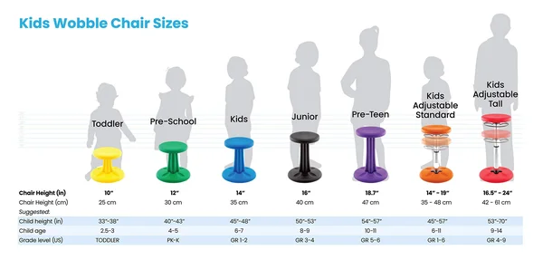 Kore Kids Adjustable Standard Wobble Chair 14-19 Blue