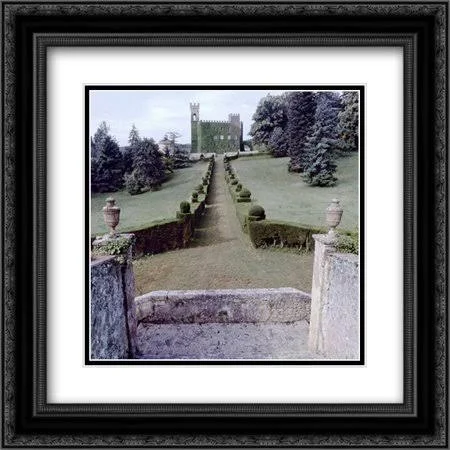 Giardini Italiano - 20 2x Matted 20x20 Black Ornate Framed Art Print by Blaustein, Alan