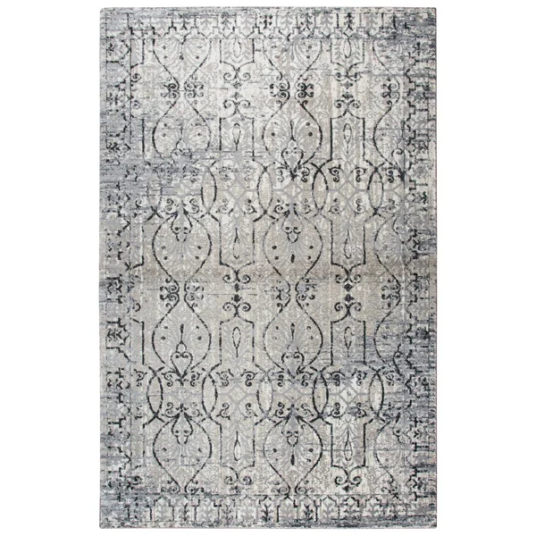 5&3x22x7&6x22 Swagger Blue Scroll Work Area Rug Taupe - Alora Decor